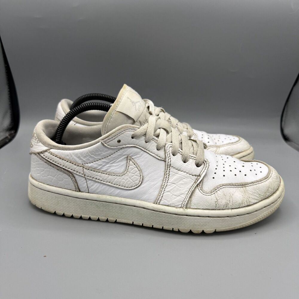 Nike Air Jordan 1 Low Golf Triple White Croc DD9315-110 Mens Sneaker Size 9